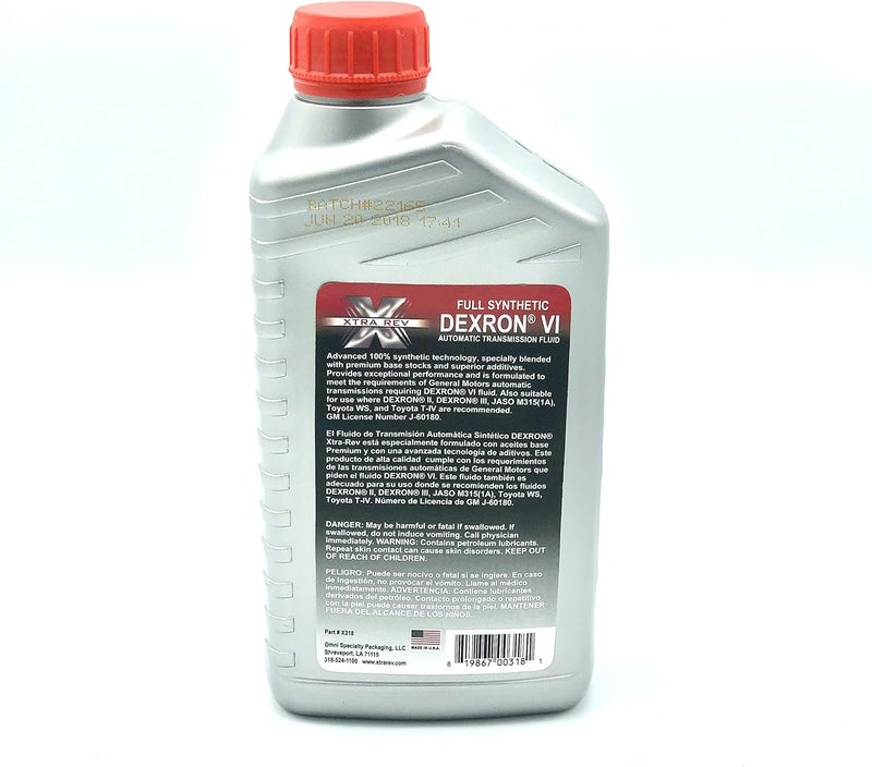 Xtra Rev Dexron-Vi, Automatic Transmission Oil, 1 Quarts 5×10×22 - Image 2