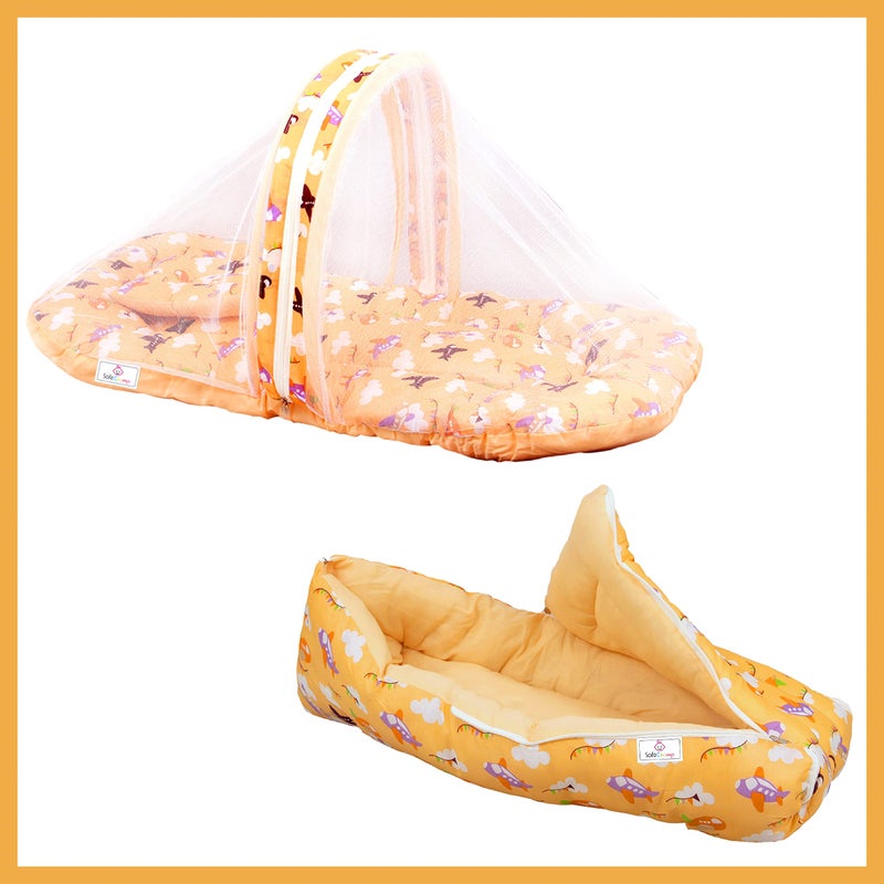 SafeChamp Skyler Baby Bedding Set with Pillow and Sleeping Bag Combo (Pack -2) (Orange) - Image 1