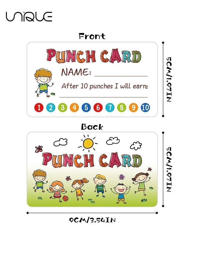 Unique Reward Punch Cards, 100pcs Reward Incentive Card for Teacher, Behavior Chart for Kids, Homeschool Classroom Supplies for Motivation 2" x 3.5"  - Image 2