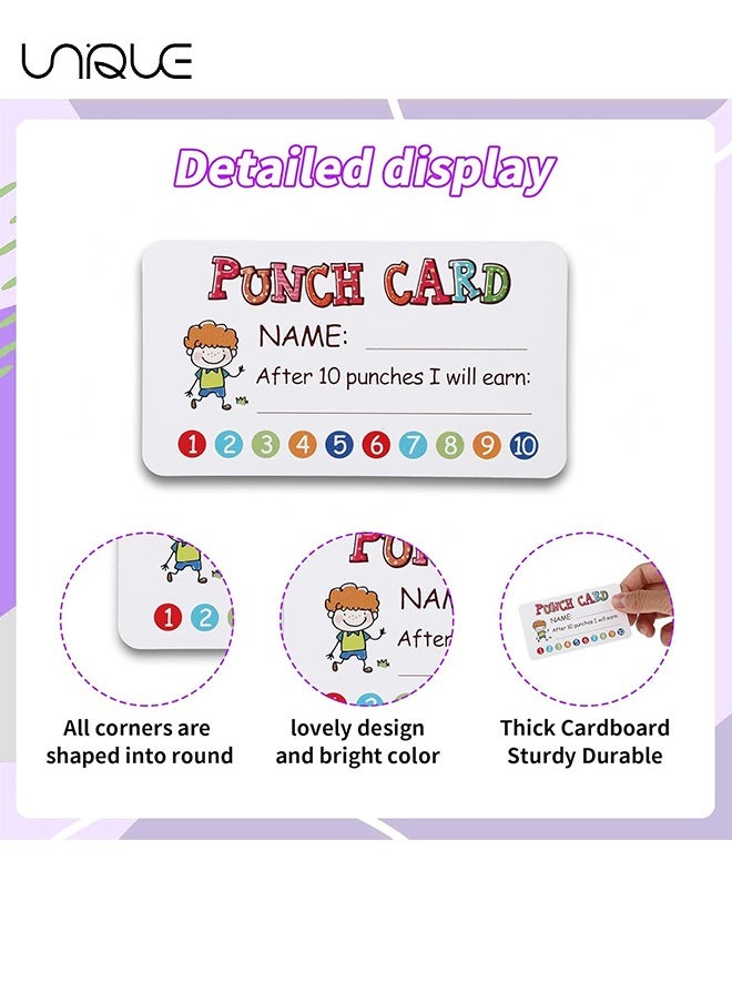 Unique Reward Punch Cards, 100pcs Reward Incentive Card for Teacher, Behavior Chart for Kids, Homeschool Classroom Supplies for Motivation 2" x 3.5"  - Image 3
