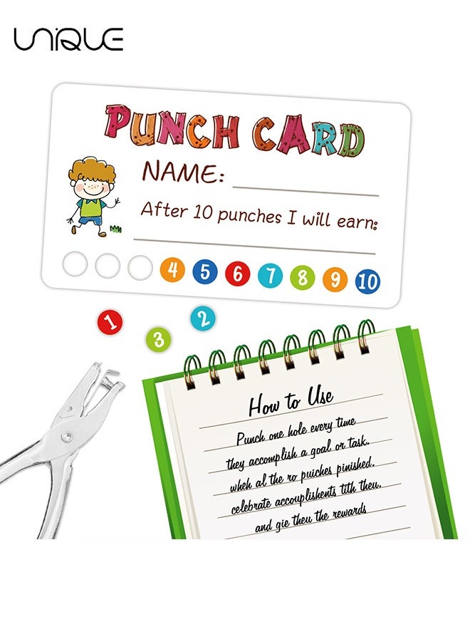 Unique Reward Punch Cards, 100pcs Reward Incentive Card for Teacher, Behavior Chart for Kids, Homeschool Classroom Supplies for Motivation 2" x 3.5"  - Image 4