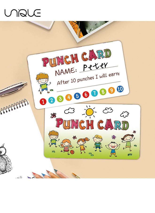 Unique Reward Punch Cards, 100pcs Reward Incentive Card for Teacher, Behavior Chart for Kids, Homeschool Classroom Supplies for Motivation 2" x 3.5"  - Image 5