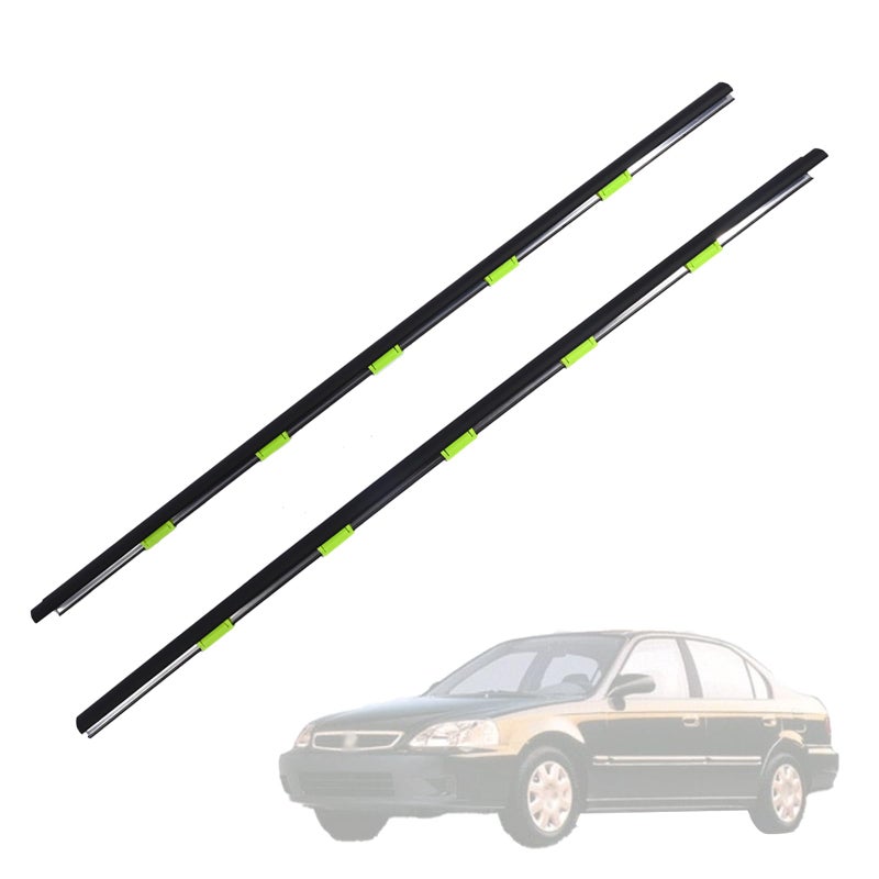 جيتفارواي 2 قطع طراز يمين ويسار لزجاج نافذة الطقس حواف خارجية 72410S03003 متوافقة مع هوندا سيفيك EK 1996-2000 72450S03003 حواف زجاجية ختم حزام عزل الطقس