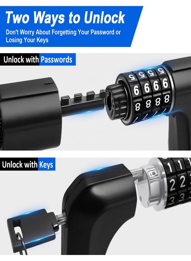 NDakter Upgrade Bike Chain Lock with 4 Digit Combination and 2 Keys, 1.64/2.3/3.2/4.28 Ft Heavy Duty Anti-Theft Bicycle Lock, 2 Ways to Unlock High Security Scooter Locks for Ebike, Escooter, Door - Image 2