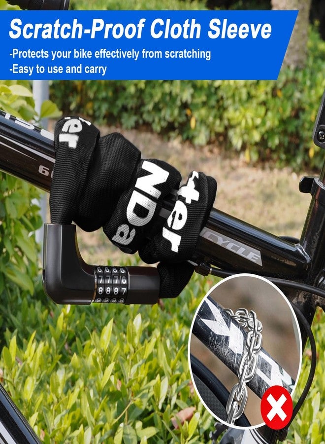 NDakter Upgrade Bike Chain Lock with 4 Digit Combination and 2 Keys, 1.64/2.3/3.2/4.28 Ft Heavy Duty Anti-Theft Bicycle Lock, 2 Ways to Unlock High Security Scooter Locks for Ebike, Escooter, Door - Image 4
