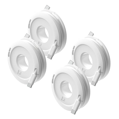 Fuse Side Winder Mini and Max Headphone, Earbud and Charging Cable Winder and Organizer Perfect for Wrapping Earbuds and Cords for Travel and Organization 4-Pack (White, Max) - Image 1
