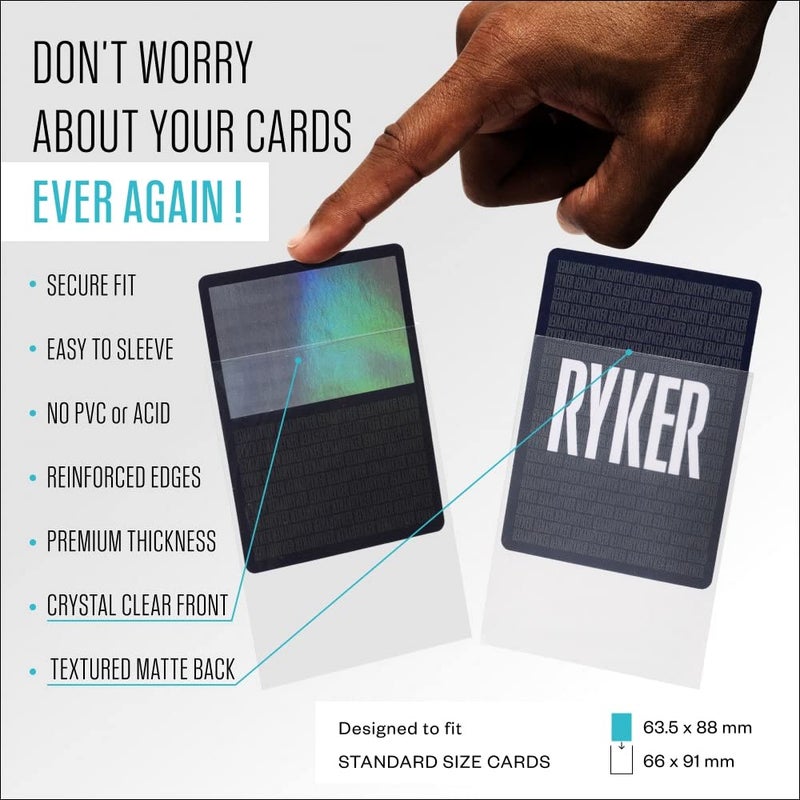 Ryker Sleeves Standard Size Matte Card Sleeves Compatible with Magic The Gathering MTG Pokemon Trading Cards and Board Games (1 Pack, Clear) - Image 2