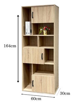 Living Modern Wooden Storage Cabinet with Door & Open Shelves 60*30*164 CM  - Image 3