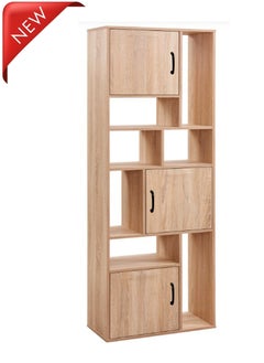 Living Modern Wooden Storage Cabinet with Door & Open Shelves 60*30*164 CM  - Image 4