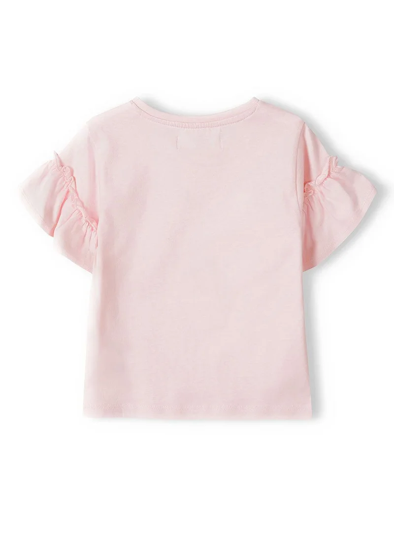 MINOTI Teen Girls T-Shirt with Ruffle Sleeve Detail