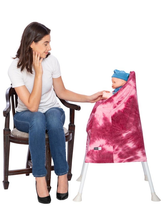 Feather Hug غطاء الرضاعة الطبيعية الفاخر Feather Hug® 360° - مئزر رضاعة للأم، غطاء رضاعة مطاطي للأم، غطاء رضاعة طبيعي قابل للتهوية (لون الغيوم العنابية) - Image 5