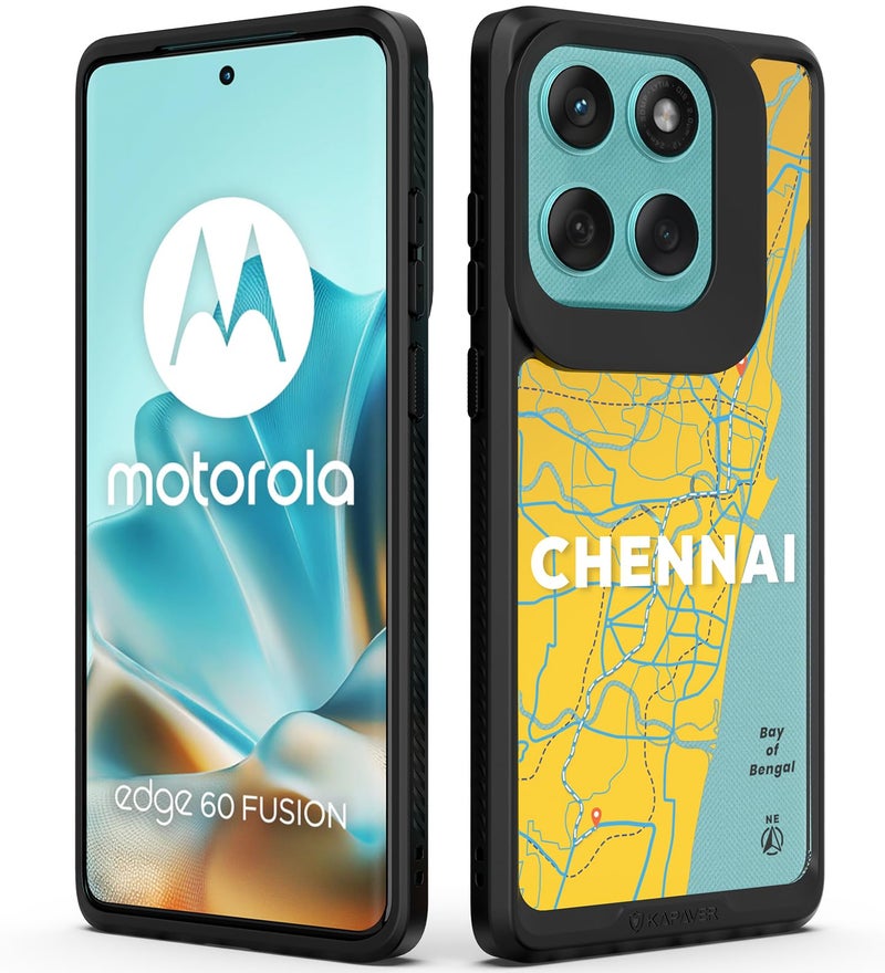 KAPAVER Impulse Back Cover Case Compatible for Motorola Edge 60 Fusion (PC + TPU) (GPS Chennai), Multicolour - Image 1