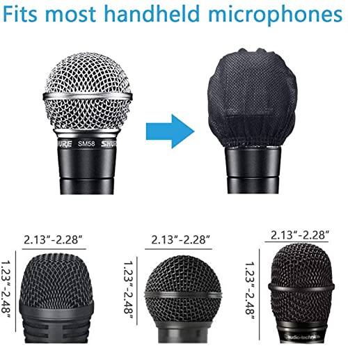 TENGYES 400 PCS (200 Pack) Microphone Hygiene Covers Disposable Non-Woven Handheld Mic Cover Windscreen Protective Cap for KTV Karaoke Recording Room Stage Performance, Black - Image 2