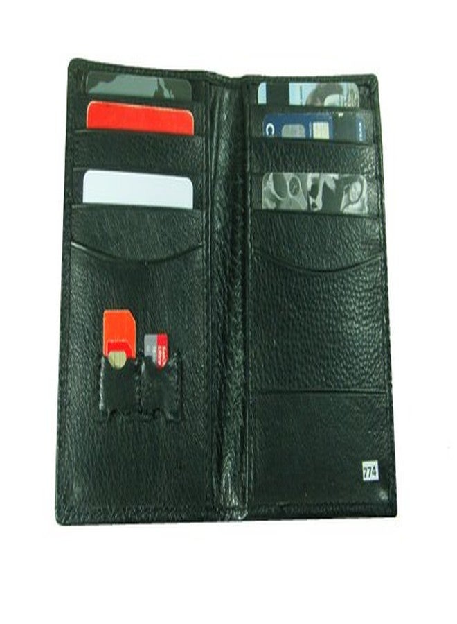 essart Genuine Leather Card Holder with Sim Card or Memory Card Slot - Black - Image 2