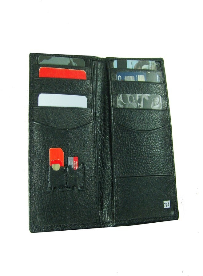 essart Genuine Leather Card Holder with Sim Card or Memory Card Slot - Black - Image 5