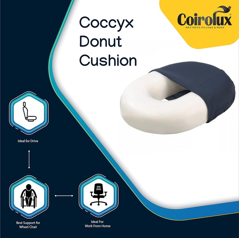 Coirolux Orthopaedic Coccyx PU Foam Donut Ring Cushion for Haemorrhoids Tailbone Support  - Image 2