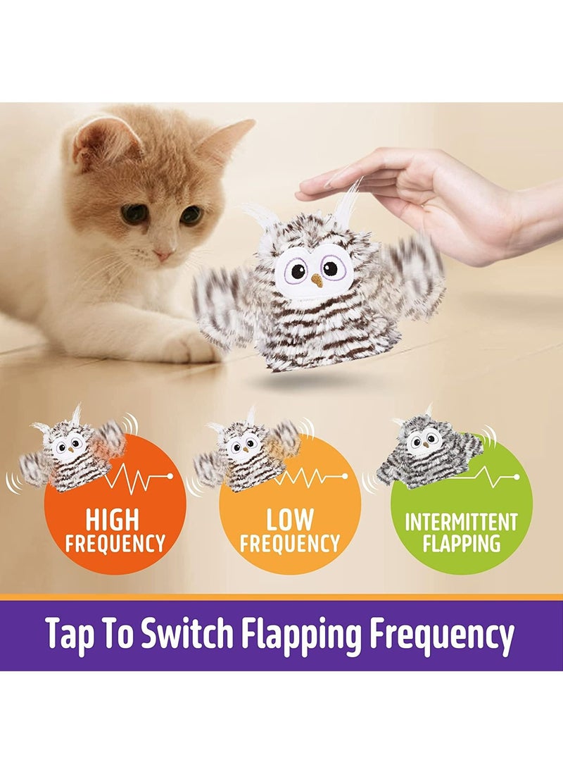 Arabest - Interactive Cat Toy Rechargeable Automatic Chirping Owl Cat Toy with Catnip, Auto Beating Wings Flying Bird Cat Toys for Indoor Cats to Play Alone, Never Boredom - Image 1