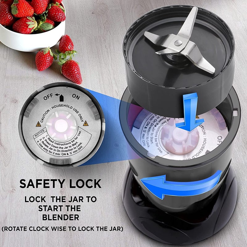 REGOLITH ENTERPRISES REGOLITH ENTERPRISES 22000 RPM Bullet MixerGrinder Blender Stainless Steel Blades 2 Unbreakable Jars 500ml 300ml 750 Watt for Nutritious Juices Shakes Crushes Grinding Mixie 1 Years Warranty  - Image 5