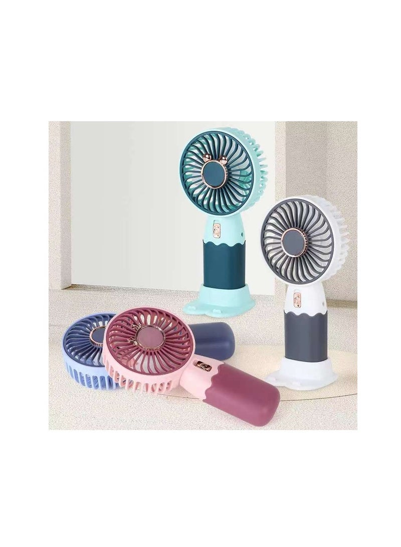 مروحة شحن صغيرة متميزة شخصية / توضع على المكتب / تحمل باليد / 1 سرعة / تشحن ب USB / ممتازة للإمتحانات و للخروجات / أشكال ألوان مختلفة، متعددة،  - Image 2