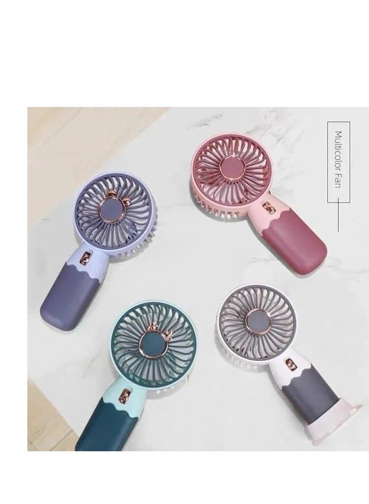 مروحة شحن صغيرة متميزة شخصية / توضع على المكتب / تحمل باليد / 1 سرعة / تشحن ب USB / ممتازة للإمتحانات و للخروجات / أشكال ألوان مختلفة، متعددة،  - Image 3