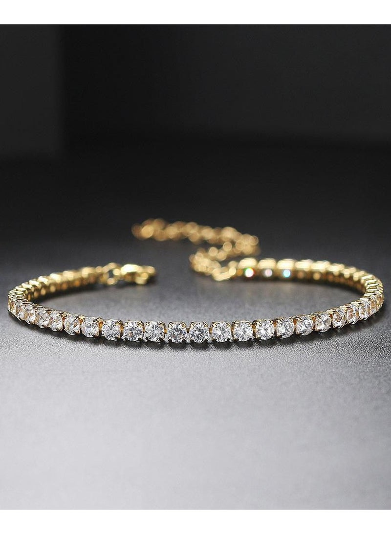 18K Gold Plated Swarovski Zirconia Studded Bracelet,No Fading, No Allergies, Super Flash  - Image 1