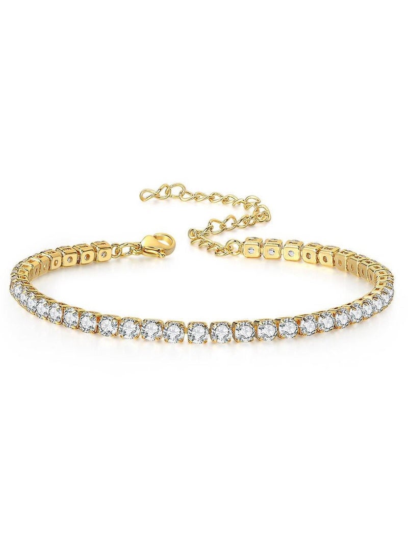 18K Gold Plated Swarovski Zirconia Studded Bracelet,No Fading, No Allergies, Super Flash  - Image 5