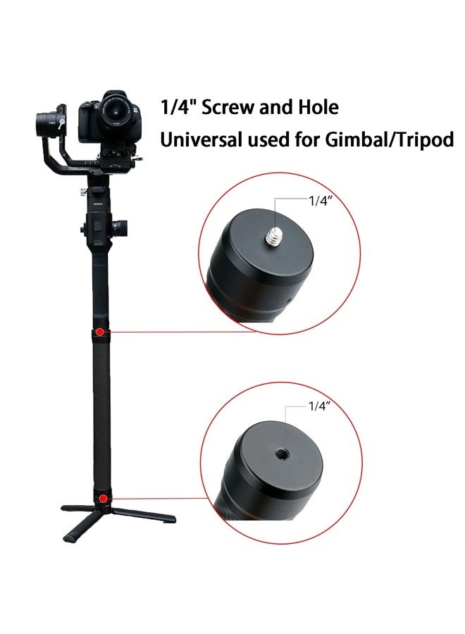 HAFOKO Professional Carbon Fiber Extension Monopod Pole Stick Rod 1/4'' Compatible for DJI RS3 Mini/RS3/RS3 PRO/RS2/RSC 2/Ronin S/Ronin SC/Zhiyun Crane 2 Crane M2 Crane 3 Weebill Gimbal Stabilizer - Image 2