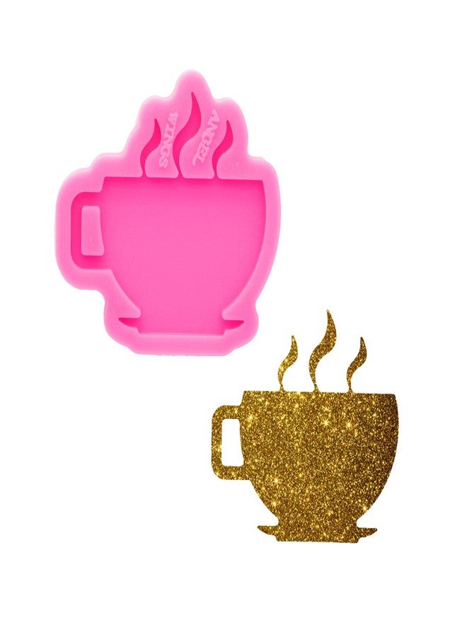 Angel Wings Super Glossy Coffee Cup Shape Resin Mold Keychain Silicone Molds Epoxy Resin Casting Mold Polymer Clay Mold Silicone Mould DIY Necklace Jewelry Making Craft - Image 1