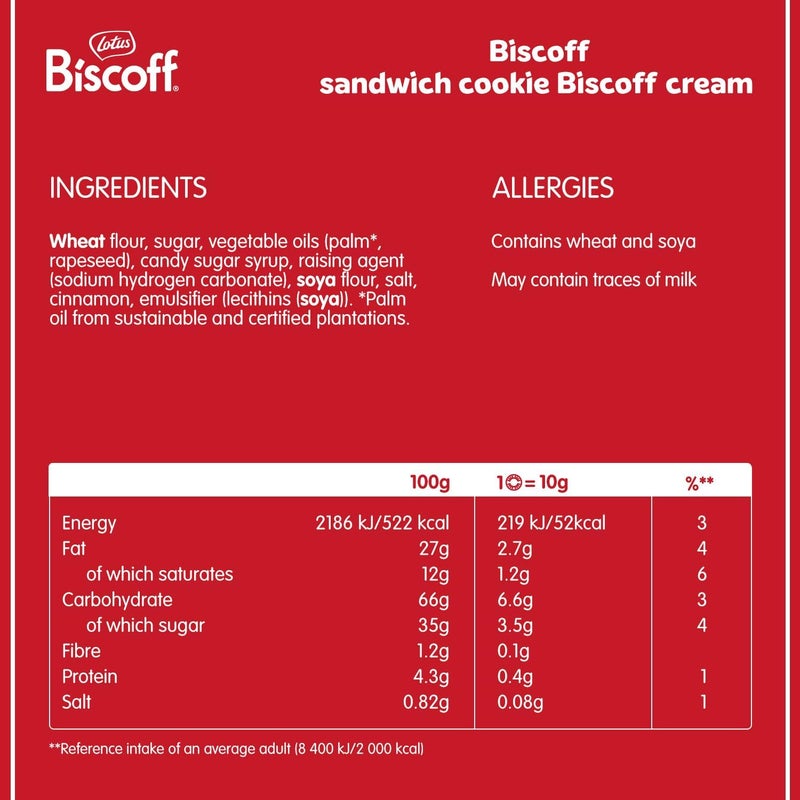 Lotus Biscoff Sandwich Cookies with Biscoff Cream, Pack of 16 (50g each) - Image 2