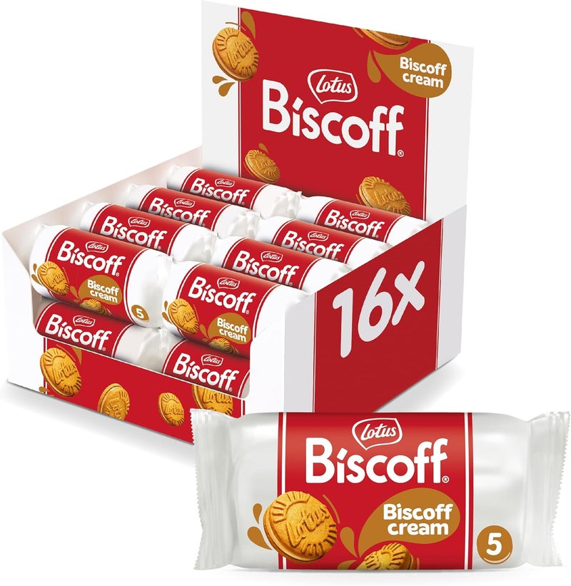 Lotus Biscoff Sandwich Cookies with Biscoff Cream, Pack of 16 (50g each) - Image 1