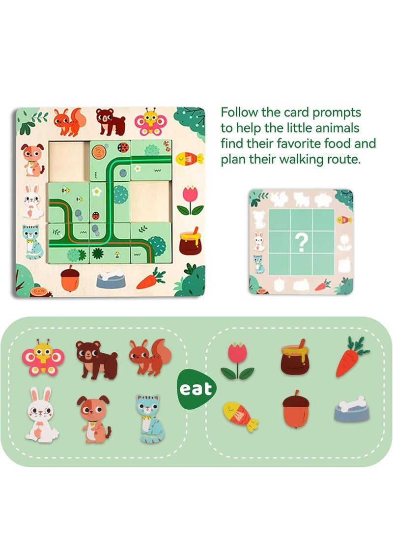 مكمهينغ بوب ألعاب خشبية للأطفال من 3 إلى 10 سنوات، ألعاب مونتيسوري، لعبة ألغاز منطقية مع 40 بطاقة، هدية تعليمية في مجال العلوم والتكنولوجيا والهندسة والرياضيات (STEM) للأطفال في سن ما قبل المدرسة - Image 2