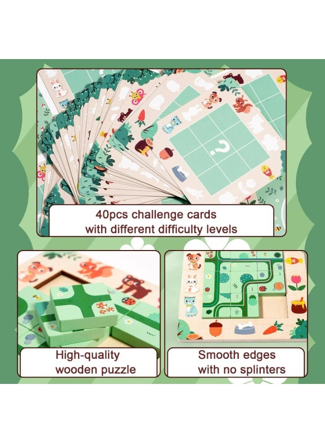 مكمهينغ بوب ألعاب خشبية للأطفال من 3 إلى 10 سنوات، ألعاب مونتيسوري، لعبة ألغاز منطقية مع 40 بطاقة، هدية تعليمية في مجال العلوم والتكنولوجيا والهندسة والرياضيات (STEM) للأطفال في سن ما قبل المدرسة - Image 4