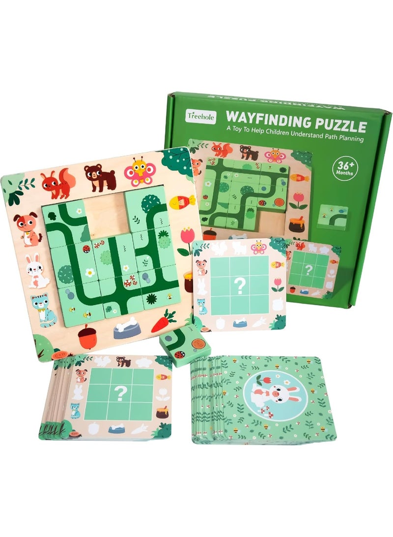 مكمهينغ بوب ألعاب خشبية للأطفال من 3 إلى 10 سنوات، ألعاب مونتيسوري، لعبة ألغاز منطقية مع 40 بطاقة، هدية تعليمية في مجال العلوم والتكنولوجيا والهندسة والرياضيات (STEM) للأطفال في سن ما قبل المدرسة - Image 1