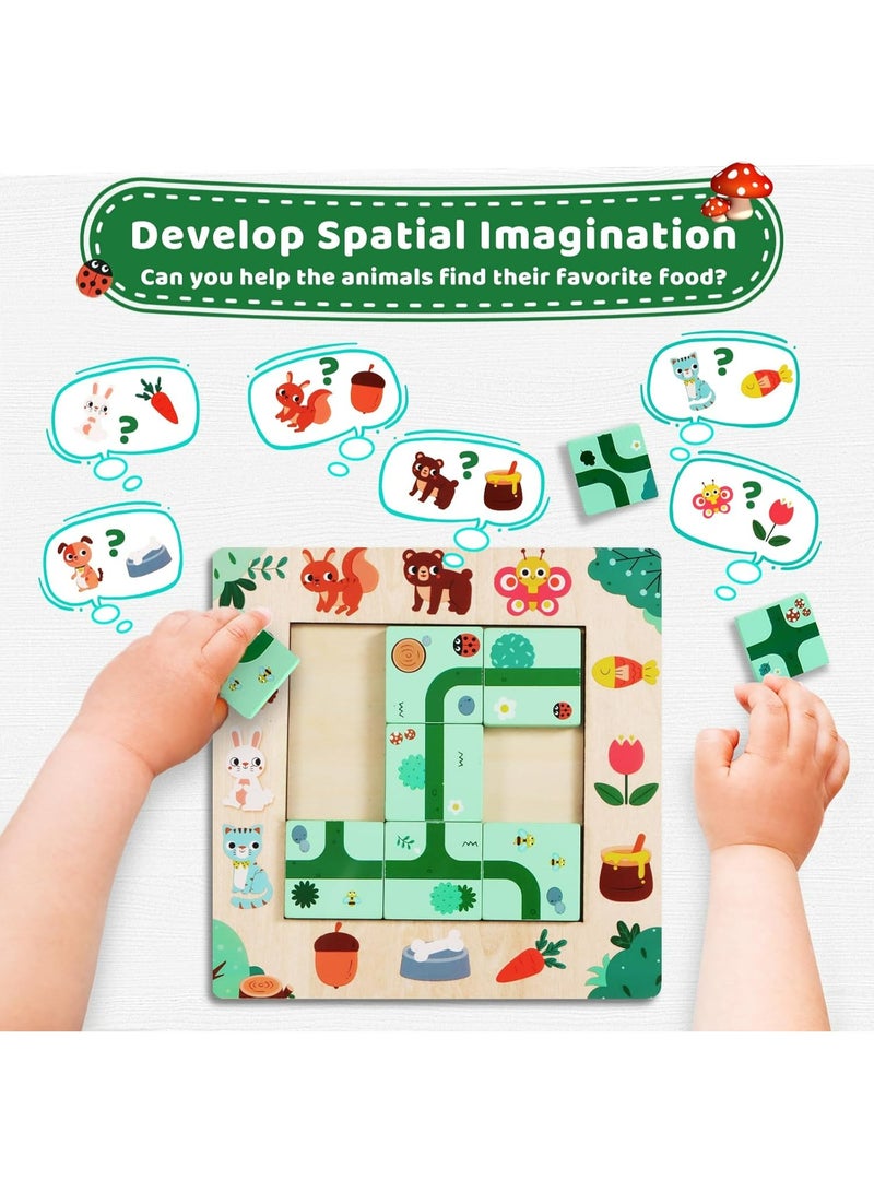 مكمهينغ بوب ألعاب خشبية للأطفال من 3 إلى 10 سنوات، ألعاب مونتيسوري، لعبة ألغاز منطقية مع 40 بطاقة، هدية تعليمية في مجال العلوم والتكنولوجيا والهندسة والرياضيات (STEM) للأطفال في سن ما قبل المدرسة - Image 5