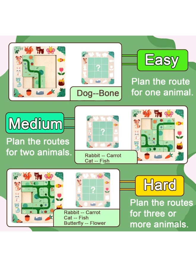 مكمهينغ بوب ألعاب خشبية للأطفال من 3 إلى 10 سنوات، ألعاب مونتيسوري، لعبة ألغاز منطقية مع 40 بطاقة، هدية تعليمية في مجال العلوم والتكنولوجيا والهندسة والرياضيات (STEM) للأطفال في سن ما قبل المدرسة - Image 3