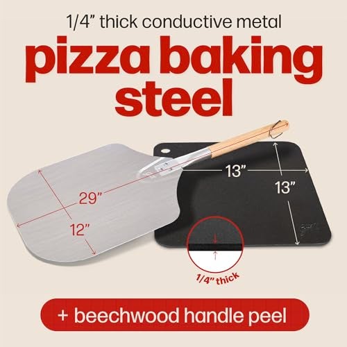 Hans Grill Pizza Steel PRO by Hans Grill | XL 1/4" Thick Square Conductive Metal Baking Steel for Oven and BBQ Cooking Pizzas | Bake and Grill Bread and Calzone with our Cast Iron Pizza Stone - Image 2