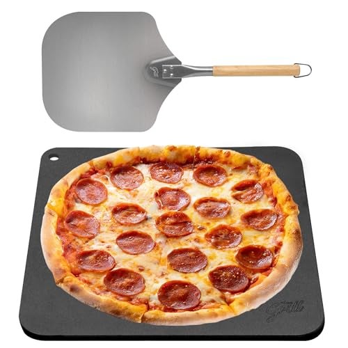 Hans Grill Pizza Steel PRO by Hans Grill | XL 1/4" Thick Square Conductive Metal Baking Steel for Oven and BBQ Cooking Pizzas | Bake and Grill Bread and Calzone with our Cast Iron Pizza Stone - Image 1