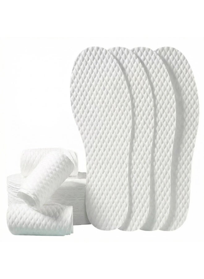 y_and_d 5 Pairs Disposable Breathable Thin Insoles Sweat Absorbing Shoe Pads Barefoot Insoles Disposable Wood Pulp Insole Feet Solution Odor Eliminator Insole for Hiking Running (Women Size:24cm) - Image 1