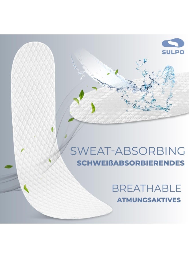 y_and_d 5 Pairs Disposable Breathable Thin Insoles Sweat Absorbing Shoe Pads Barefoot Insoles Disposable Wood Pulp Insole Feet Solution Odor Eliminator Insole for Hiking Running (Women Size:24cm) - Image 3