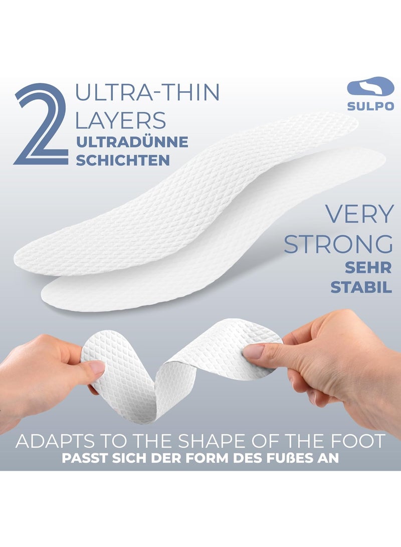 y_and_d 5 Pairs Disposable Breathable Thin Insoles Sweat Absorbing Shoe Pads Barefoot Insoles Disposable Wood Pulp Insole Feet Solution Odor Eliminator Insole for Hiking Running (Women Size:24cm) - Image 4