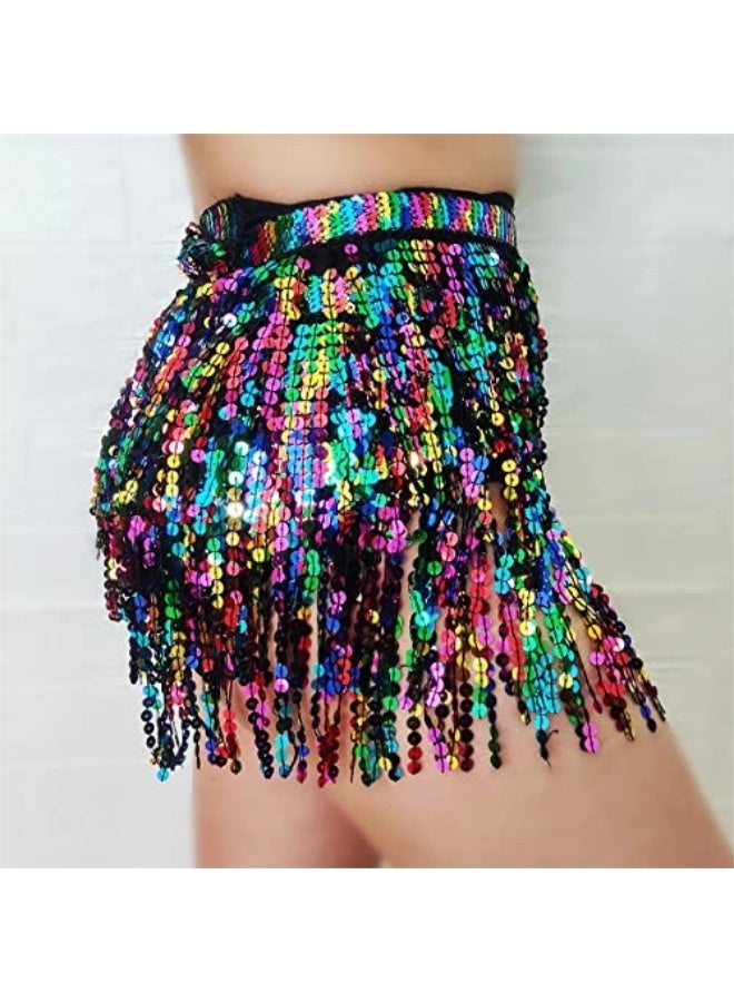 شيبشيب طقم تنورة رقص نسائي بترتر وشرابات مع توب قصير – مقاس قابل للتعديل لرقصات اللاتين والتانغو والرقص الشرقي - Image 5