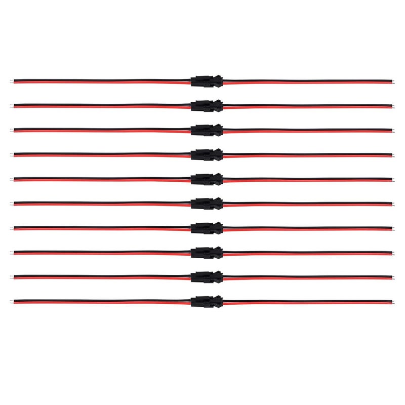 Mudder 22 AWG JST SM 2 Pin Plug Male and Female Connector Adapter with 135 mm Electrical Cable Wire for LED Light, 20 Pairs - Image 4