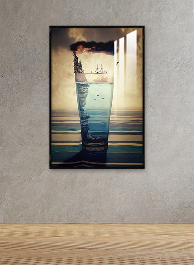 ماركتنا لوحة جدارية120×80سم مع برواز أسود وطبقة اكريلك شفاف بتصميم مودرن - Image 1