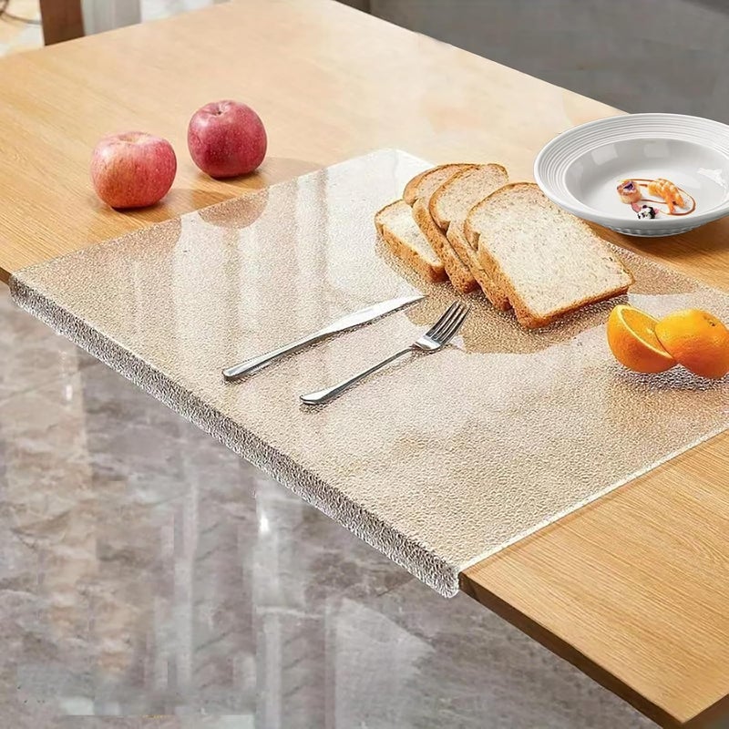 UBLUCKEN Acrylic Cutting Board with Counter Lip, Clear Acrylic Glass Corner Cutting Boards for Kitchen, Non Slip Chopping Board for Countertop, (15.8 * 11.8 * 0.2 inch) - Image 1