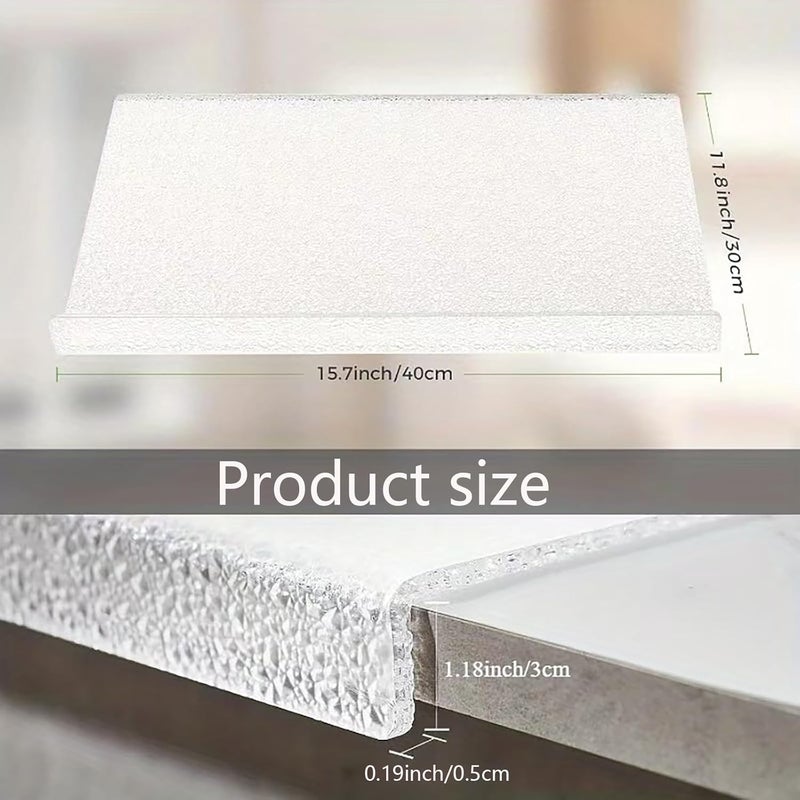 UBLUCKEN Acrylic Cutting Board with Counter Lip, Clear Acrylic Glass Corner Cutting Boards for Kitchen, Non Slip Chopping Board for Countertop, (15.8 * 11.8 * 0.2 inch) - Image 2