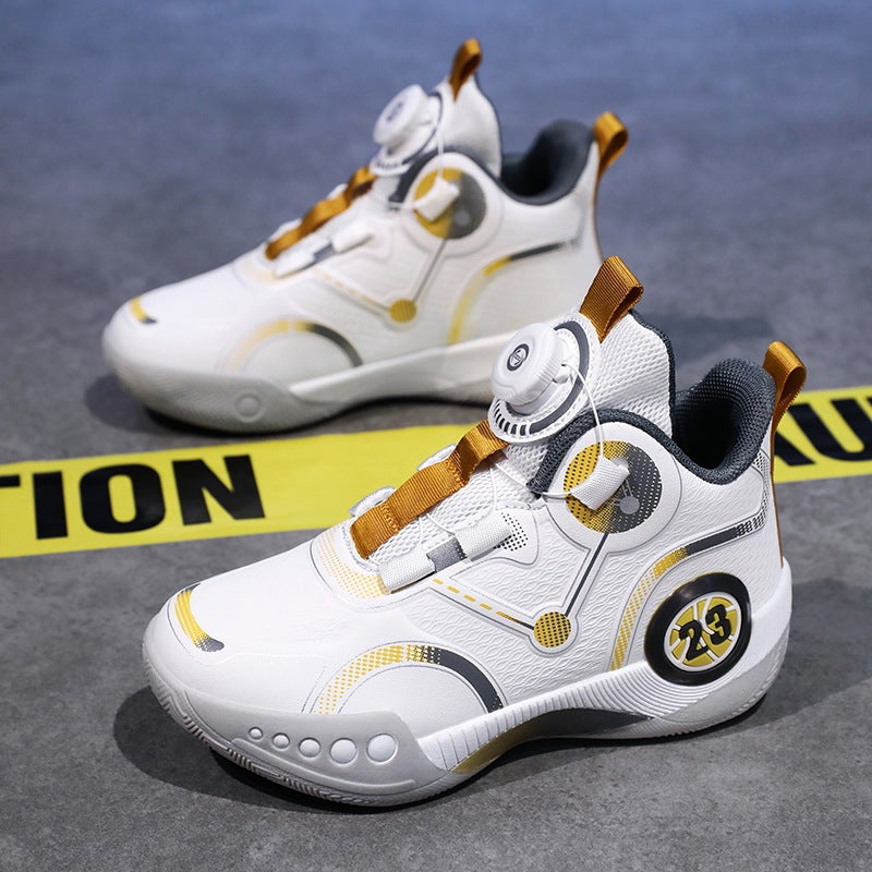 2024 Boys' Practical Training Shoes Large Children'S Non-Slip Rotating Button Running Shoes Children'S Basketball Shoes - Image 2