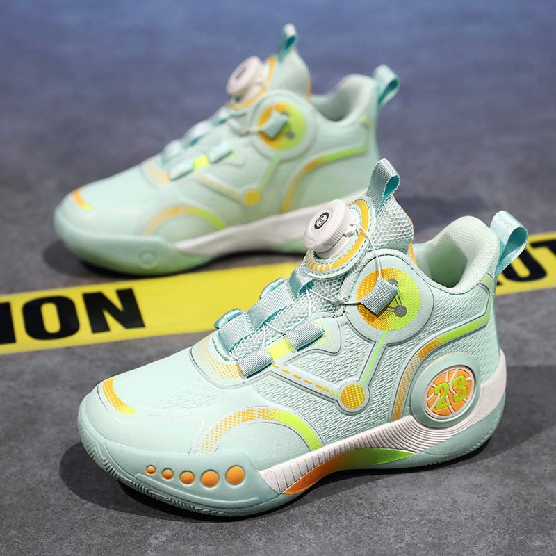 2024 Boys' Practical Training Shoes Large Children'S Non-Slip Rotating Button Running Shoes Children'S Basketball Shoes - Image 4