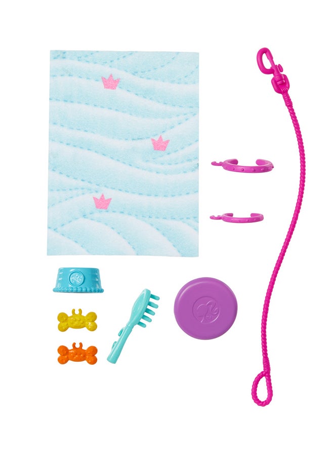 باربي دمية مع كلبين ولوازم حيوانات أليفة، جرو في كرسي متحرك بعجلات دوارة، مجموعة من  قطع - Image 3