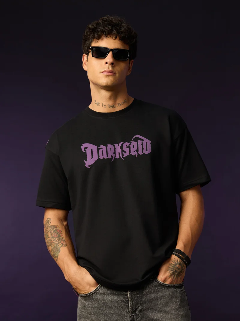 The Souled Store The Souled Store Men DC Darkseid Black Printed Oversized T-Shirts