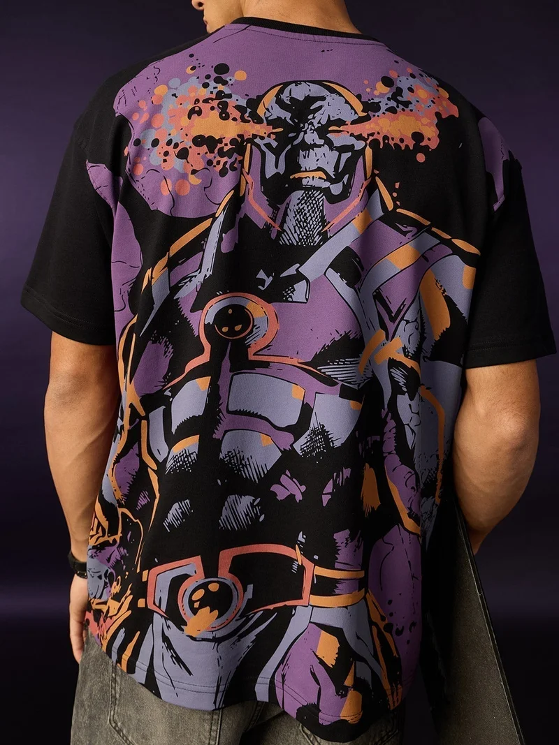 The Souled Store  The Souled Store Men DC Darkseid Black Printed Oversized T-Shirts for Men | Best Price UAE